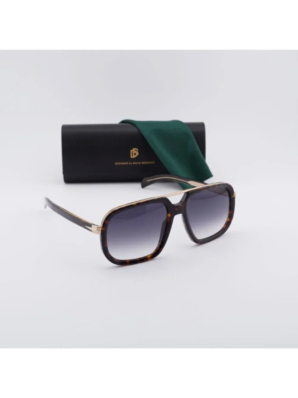 David Beckham DB 7101/S 02IK 9O Aviator Sunglasses - Havana / Grey